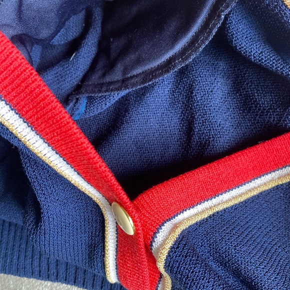 ST. JOHN Jacket Women’s Medium Made in the USA Academia Wool Cardigan Sweater - Picture 13 of 14